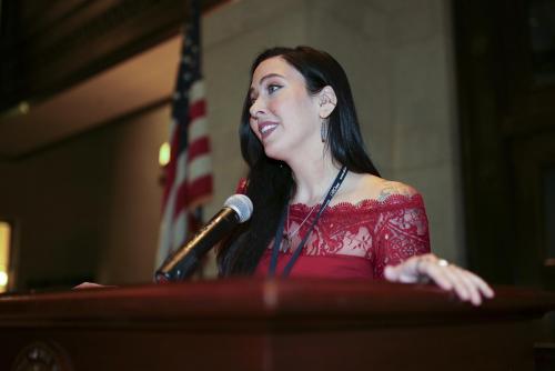 Ruth Awad receives her Ohioana Award.