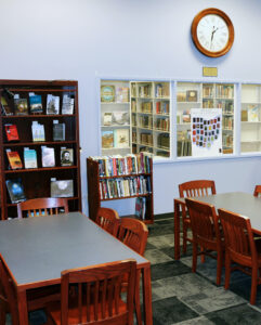 Ohioana's Reading Room with a window showing the collection.