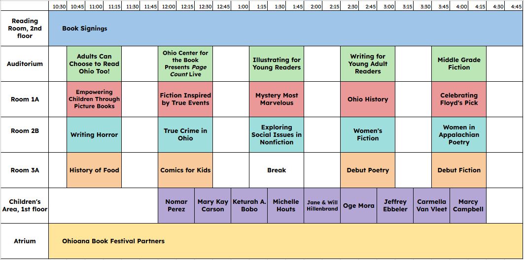 2024 Ohioana Book Festival Schedule Ohioana Library